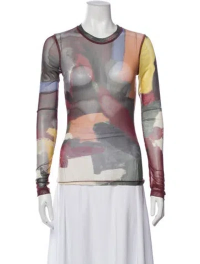 Pre-owned Jw Anderson Graphic Print Crew Neck Top In Multi
