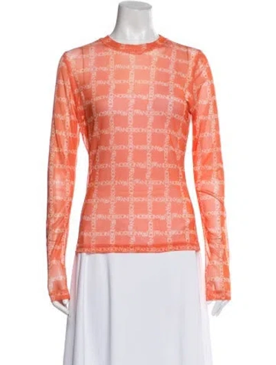 Pre-owned Jw Anderson Graphic Print Crew Neck Top In Orange