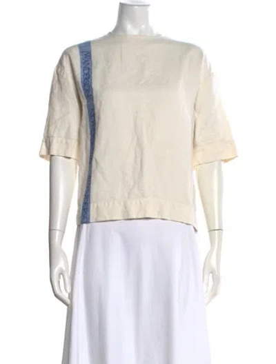 Pre-owned Jw Anderson Graphic Print Crew Neck Top In White