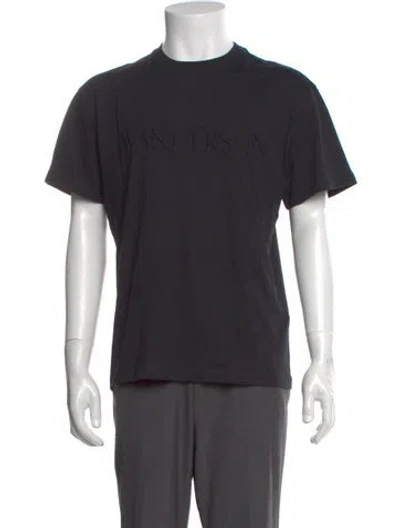 Pre-owned Jw Anderson Graphic Print Crew Neck T-shirt In Black