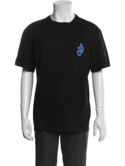 Pre-owned Jw Anderson Graphic Print Crew Neck T-shirt In Black