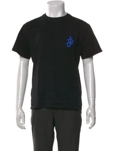 Pre-owned Jw Anderson Graphic Print Crew Neck T-shirt In Black