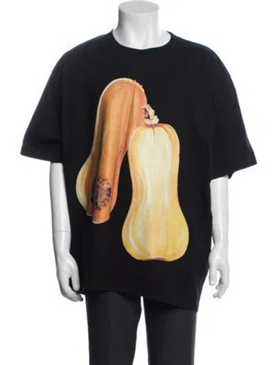 Pre-owned Jw Anderson Graphic Print Crew Neck T-shirt In Black