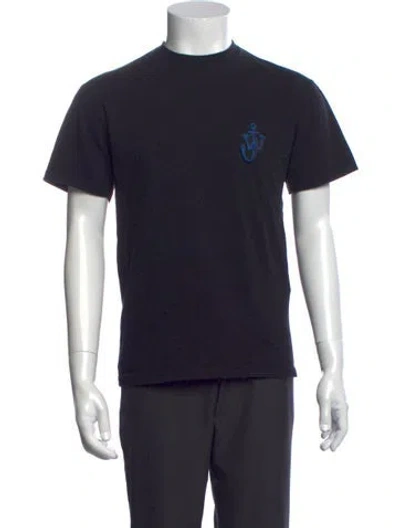 Pre-owned Jw Anderson Graphic Print Crew Neck T-shirt In Black