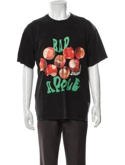 Pre-owned Jw Anderson Graphic Print Crew Neck T-shirt In Black