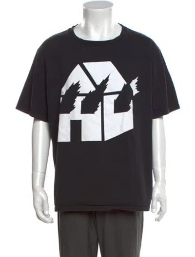 Pre-owned Jw Anderson Graphic Print Crew Neck T-shirt In Black