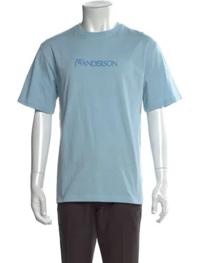 Pre-owned Jw Anderson Graphic Print Crew Neck T-shirt In Blue