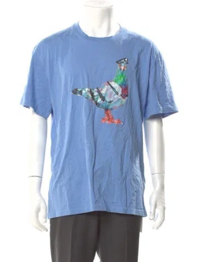 Pre-owned Jw Anderson Graphic Print Crew Neck T-shirt In Blue