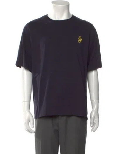 Pre-owned Jw Anderson Graphic Print Crew Neck T-shirt In Blue