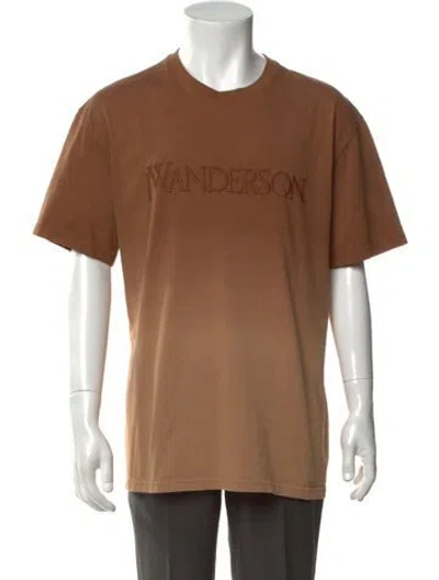 Pre-owned Jw Anderson Graphic Print Crew Neck T-shirt In Brown