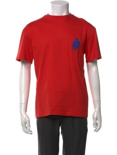 Pre-owned Jw Anderson Graphic Print Crew Neck T-shirt In Red