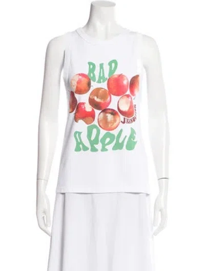 Pre-owned Jw Anderson Graphic Print Crew Neck T-shirt In White