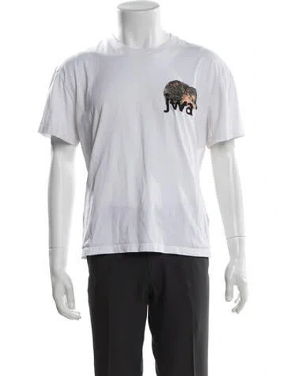 Pre-owned Jw Anderson Graphic Print Crew Neck T-shirt In White