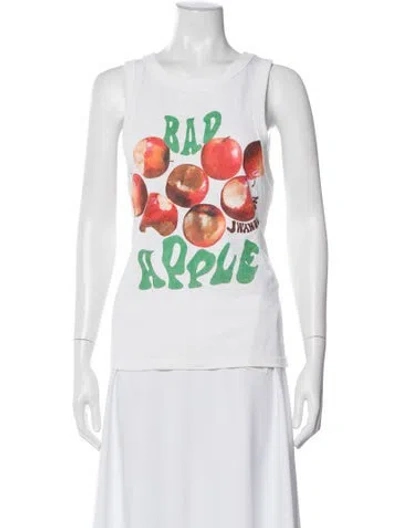 Pre-owned Jw Anderson Graphic Print Crew Neck T-shirt In White