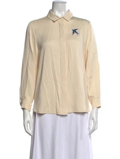 Pre-owned Jw Anderson Graphic Print Long Sleeve Blouse In Neutrals