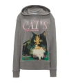 Jw Anderson Grey Cat Print Hoodie In Gray