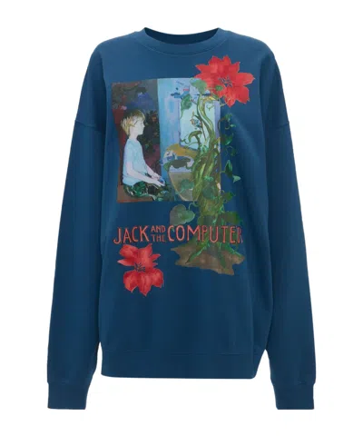 JW ANDERSON GRAPHIC-PRINT ORGANIC COTTON SWEATSHIRT