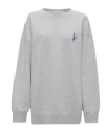 Jw Anderson Anchor Embroidery Back Print Sweatshirt In Gray