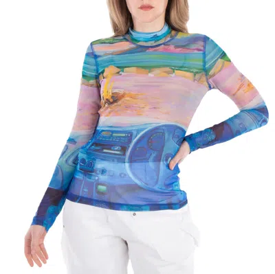 Jw Anderson Graphic-print Roll-neck Knitted Top In Multi