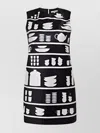 Jw Anderson Graphic Print Sleeveless Mini Dress In Black