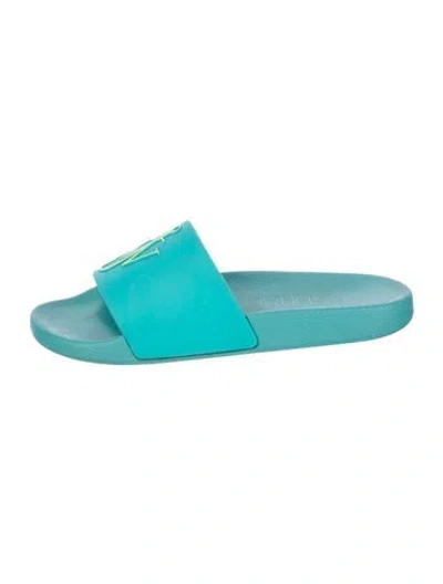 Pre-owned Jw Anderson Graphic Print Slides In Blue