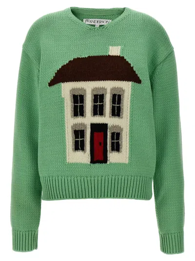 Jw Anderson Graphic Sweaters And Cardigans Green