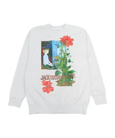 Jw Anderson Graphic-print Organic Cotton Sweatshirt In White