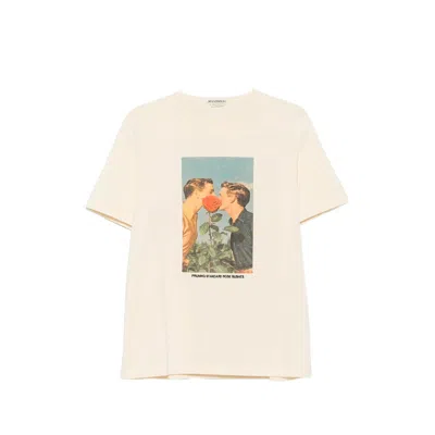 Jw Anderson Graphic-print T-shirt In Neutral