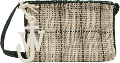 Jw Anderson Gray & Green Checked Market Bag In 563 Grey/green