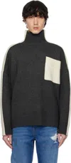 Jw Anderson Dual Tone - Patch Pocket Turtleneck Sweater In 929