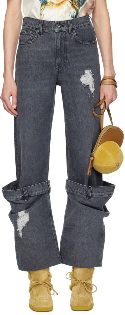 Jw Anderson Gray Bucket Jeans In 929 Grey