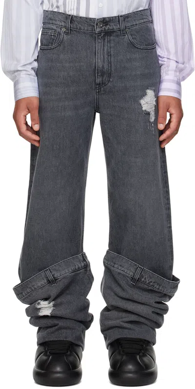 Jw Anderson Gray Bucket Jeans In 929 Grey