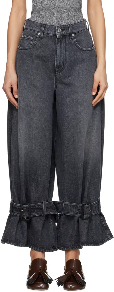 Jw Anderson Gray Buckled Cuff Jeans In 929 Grey