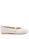 Jw Anderson White Suede Mary Jane Ballerina Flats In Grey