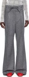 Jw Anderson Gray Double Waist Trousers In 599 Charcoal