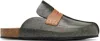 Jw Anderson Gray Laminated Felt Mules In 19086-030-medium Gre