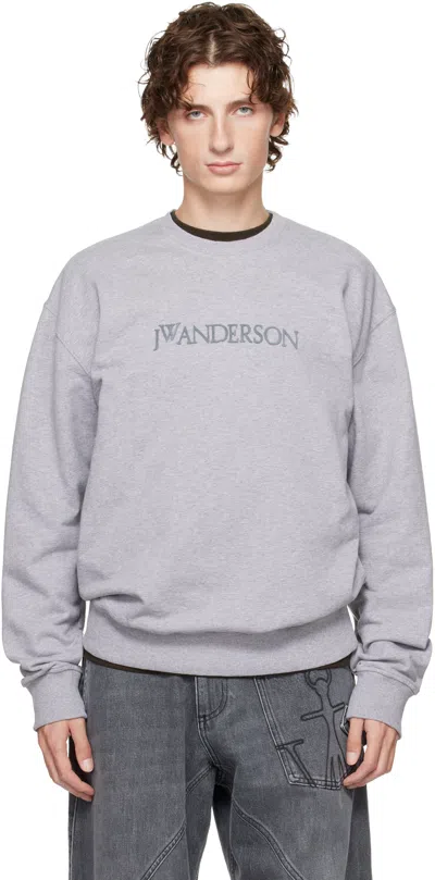 Jw Anderson Gray Logo Embroidery Sweatshirt
