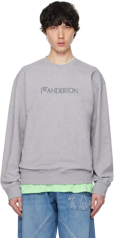 Jw Anderson Relaxed Fit Long-sleeve Sweatshirt With Subtle Logo In Gray
