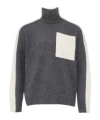 Jw Anderson Dual Tone - Patch Pocket Turtleneck Sweater In Black