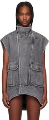 Jw Anderson Oversized Sleeveless High Neck Jacket In 929 Grey