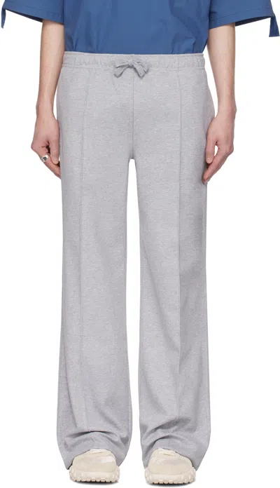 Jw Anderson Gray Pintuck Sweatpants In 907