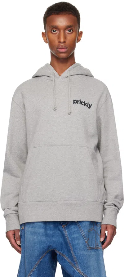 Jw Anderson Grey 'prickly' Slogan Hoodie In 905