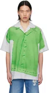 Jw Anderson Clay Trompe L'oeil Print Short Sleeve Shirt Light Grey/green In 694 Light Grey/green