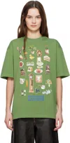Jw Anderson Green Diorama Printed T-shirt In 560 Forest Green