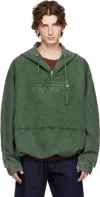 Jw Anderson Green Garment-dyed Anorak Jacket In Green