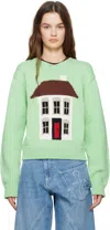 Jw Anderson House-intarsia Jumper In 520 Spearmint