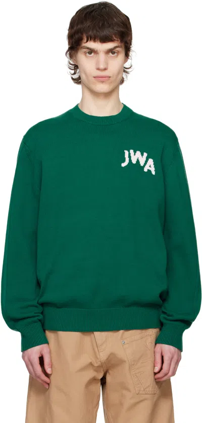 Jw Anderson Green 'jwa' Crew Neck Sweater In 540