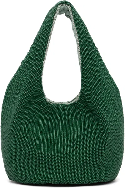 Jw Anderson Green Mini Beaded Shopper Tote