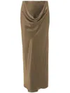 Jw Anderson Khaki Cowl-effect Maxi Skirt In Light Olive