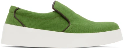 Jw Anderson Slip-on-sneakers Mit Kontrastsohle In Green